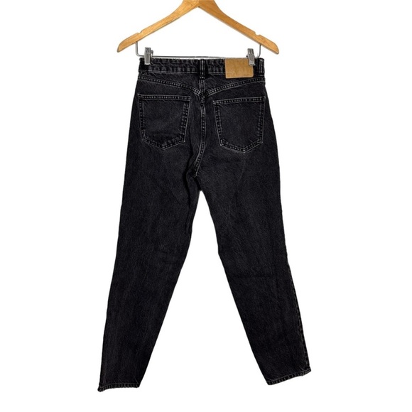 Zara Mom Fit High Rise / high waist Jeans in faded effect Black color - Picture 7 of 7